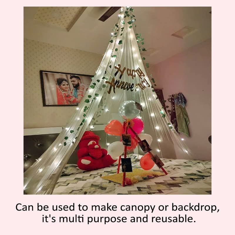 Beige Decoration Net Cabana Tent (With 10M Led Light) - Image 5