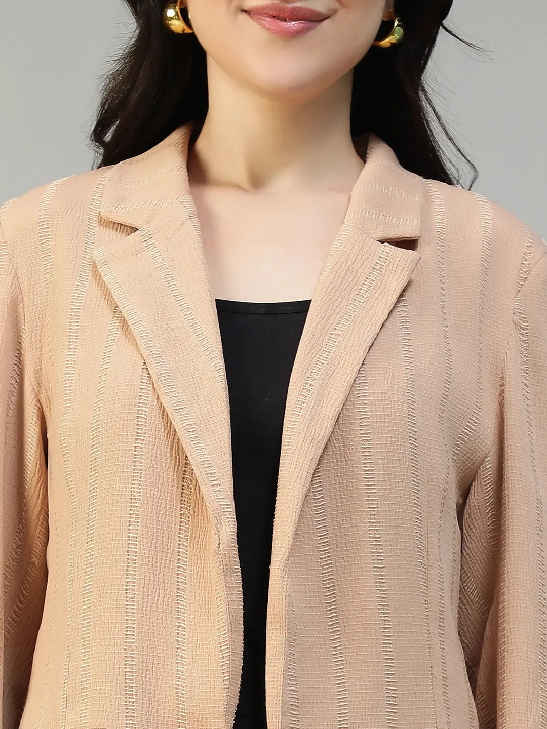 Beige Stripe Women’s Co-ord Set | Blazer & Pants - Image 2