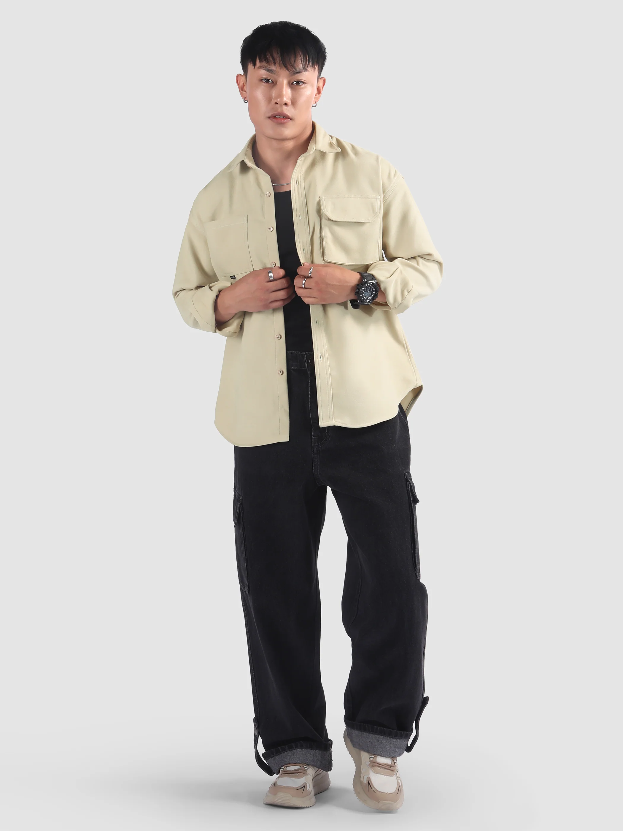 Beige Utility Shirt - Image 5
