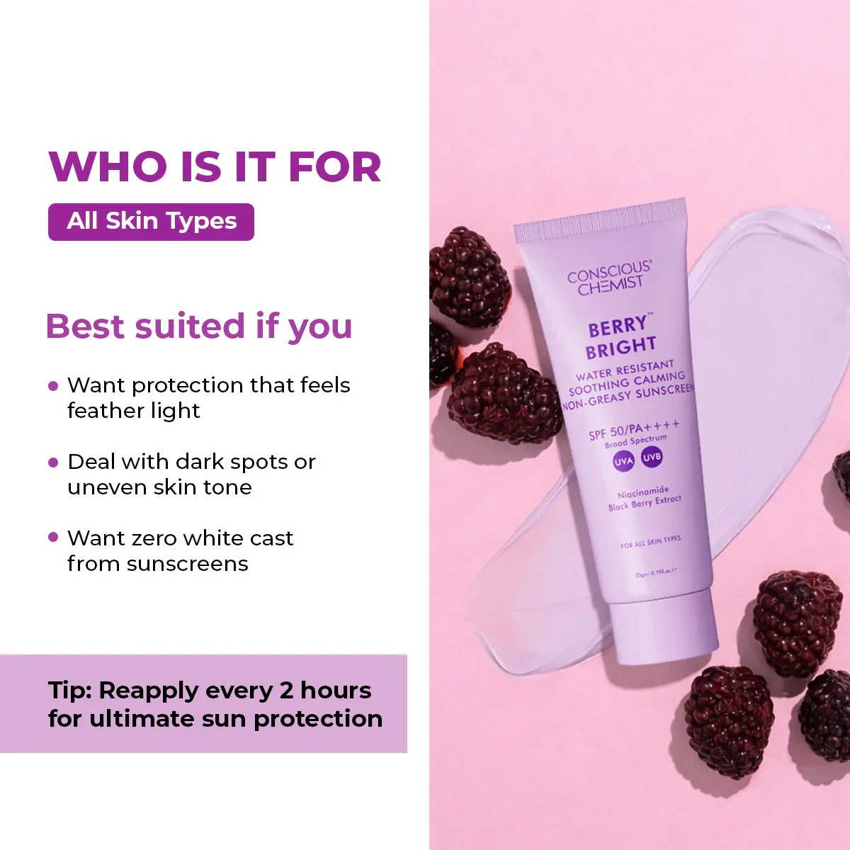 Berry Bright Sunscreen Mini | Pack of Two | 2x20 Gms - Image 8