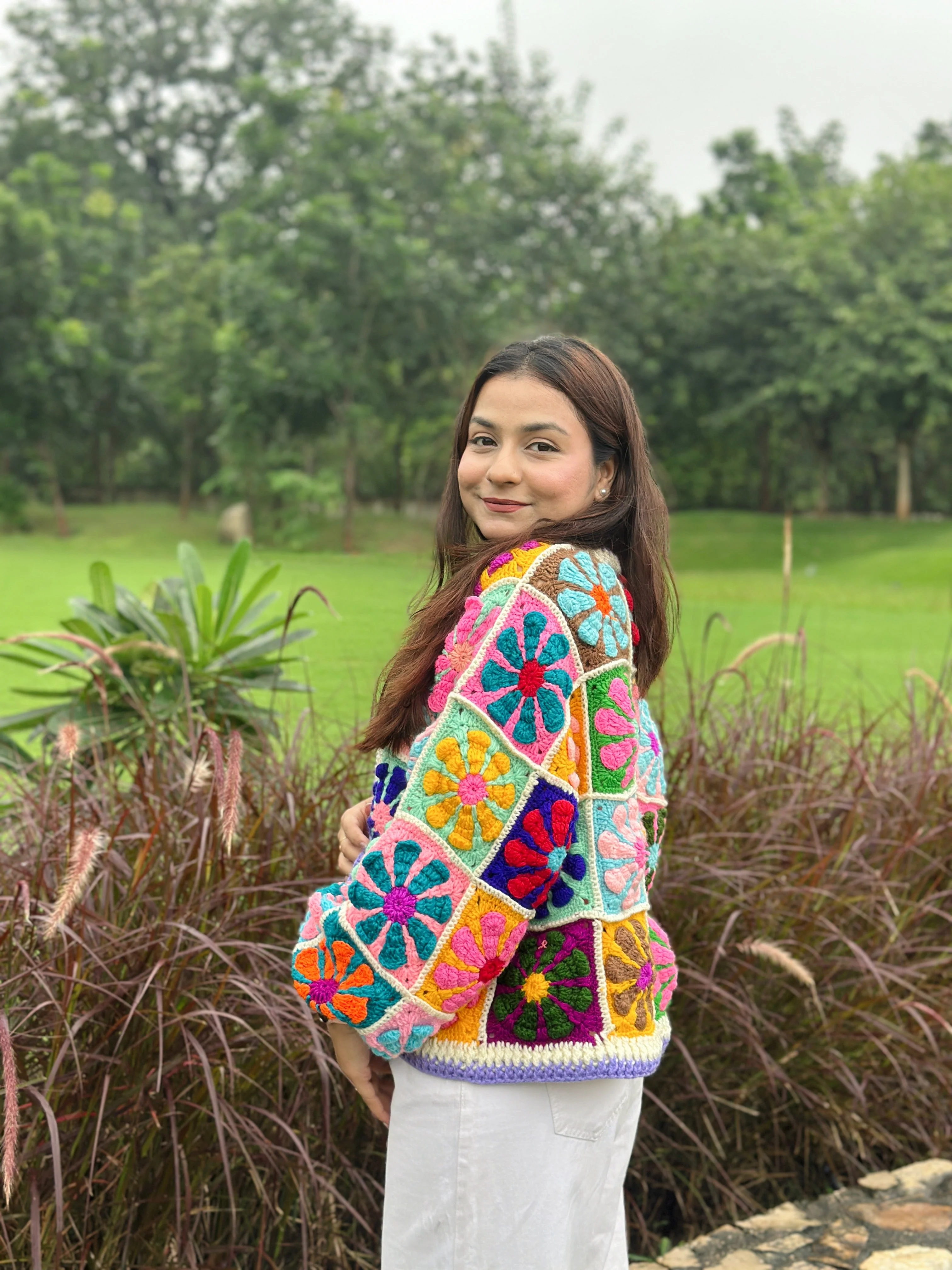 Berry MultiPatch Handmade Cardigan - Image 6