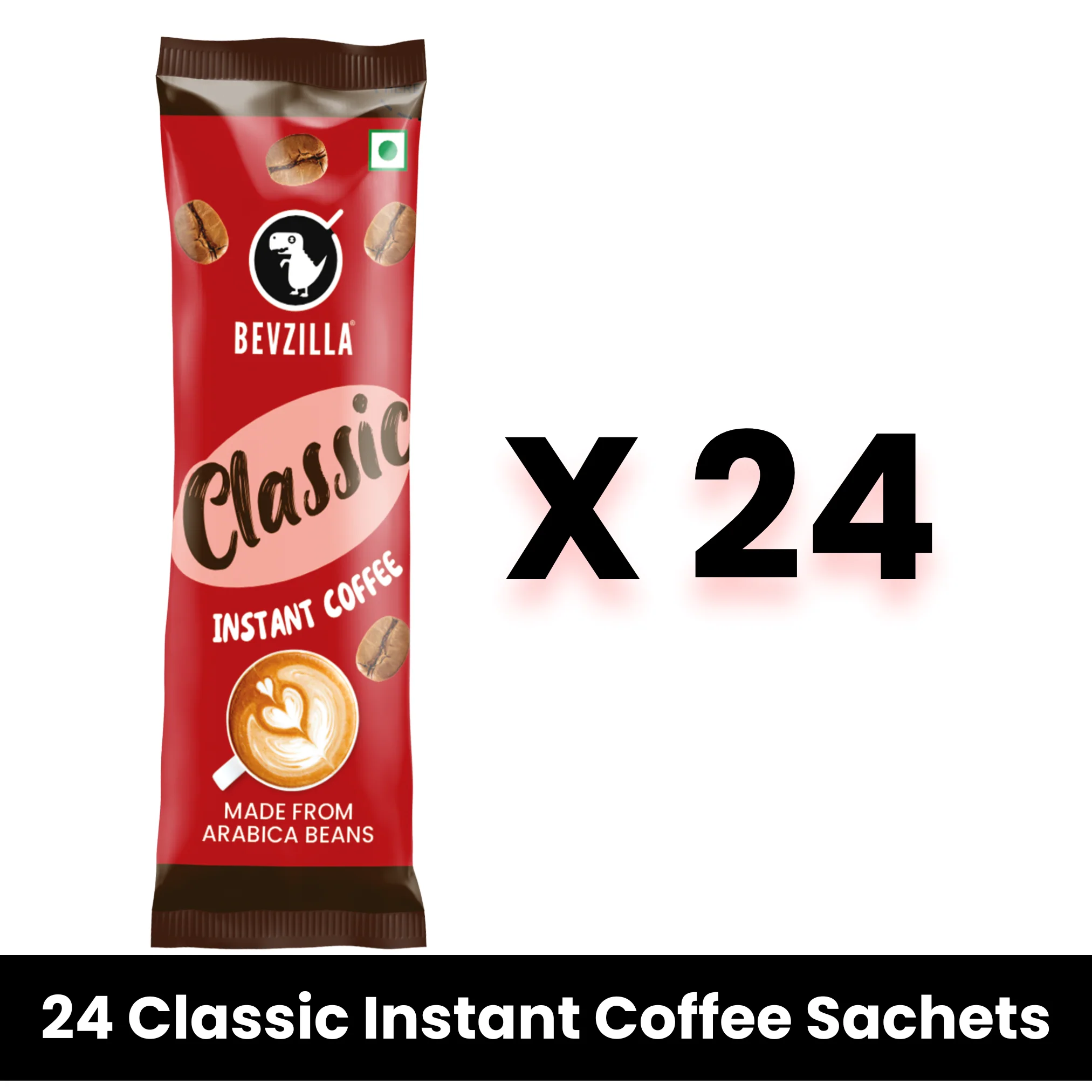 Bevzilla Instant 24 coffee sachets Classic flavour