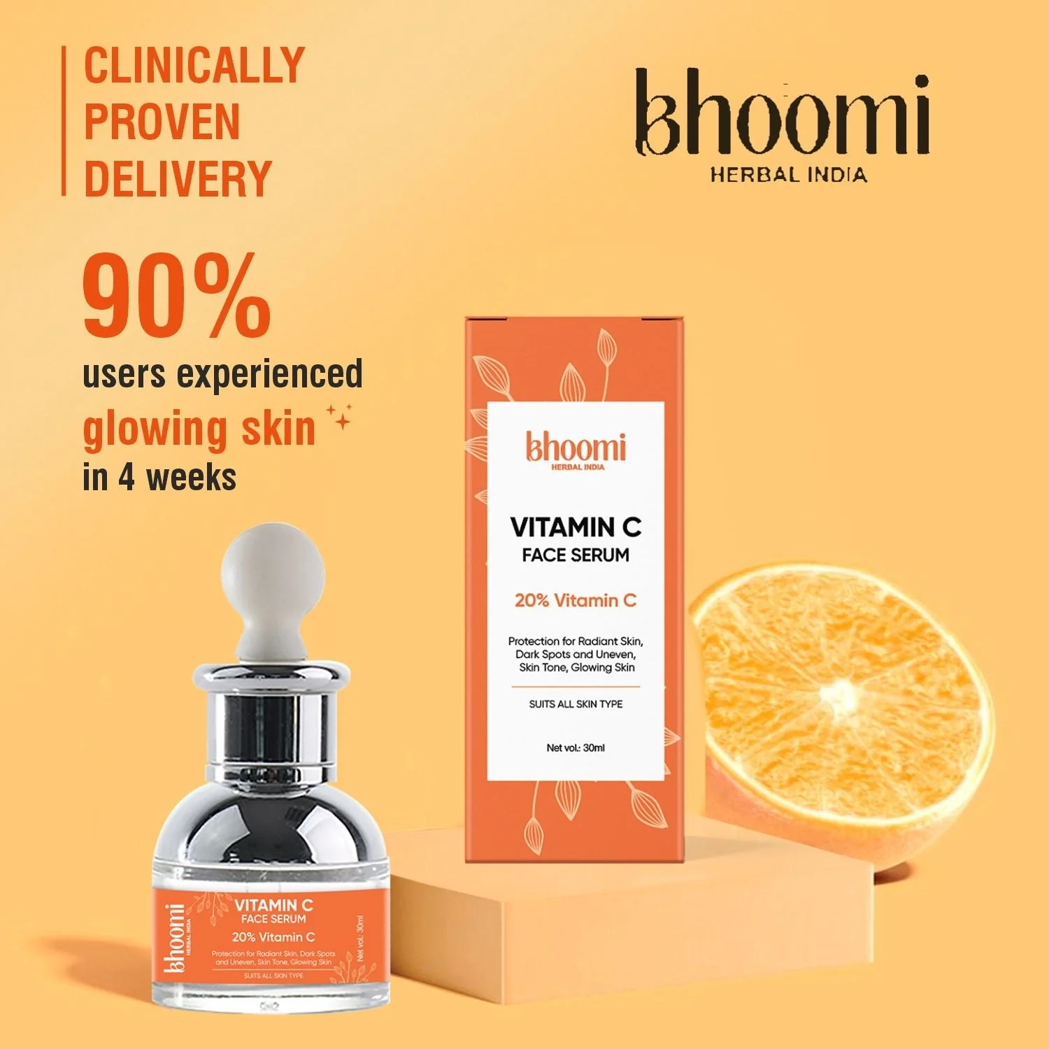 Bhoomi herbal India Vitamin C Face Serum (30 ml): 20% Vitamin C- Pack of 1 - Image 6