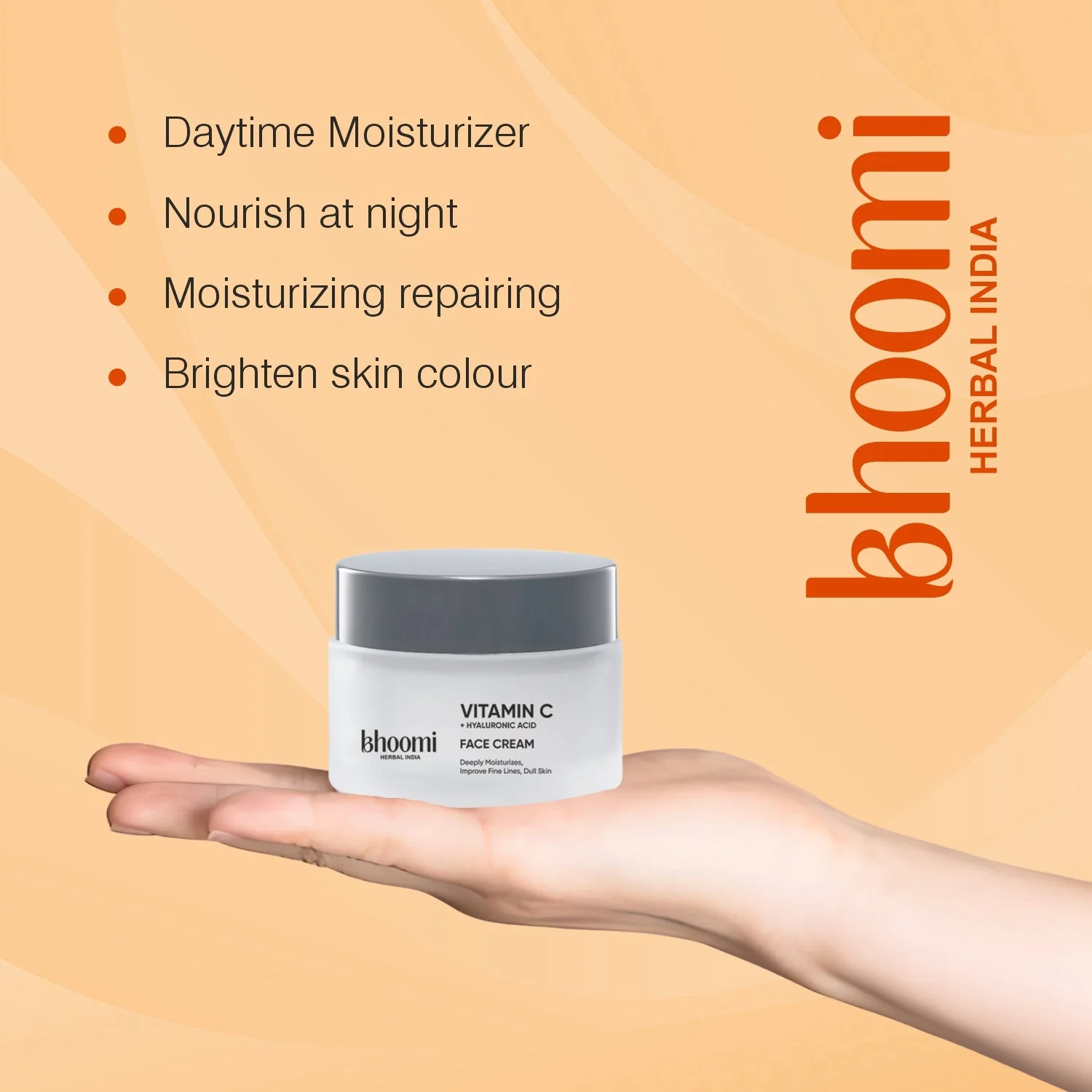 Bhoomi Herbal India Vitamin C + Hyaluronic Acid Face Cream (50gm) - Image 3
