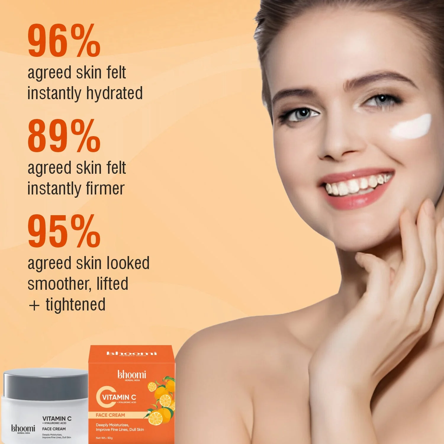 Bhoomi Herbal India Vitamin C + Hyaluronic Acid Face Cream (50gm)- Pack of 1 - Image 11