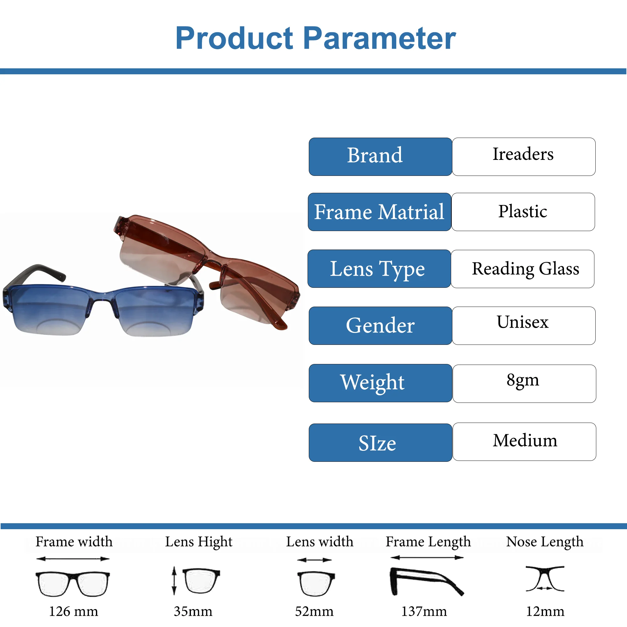 Bifocal Tint Intelligent Zoom Adaptive Reading Glasses(BFRC01) - Image 12