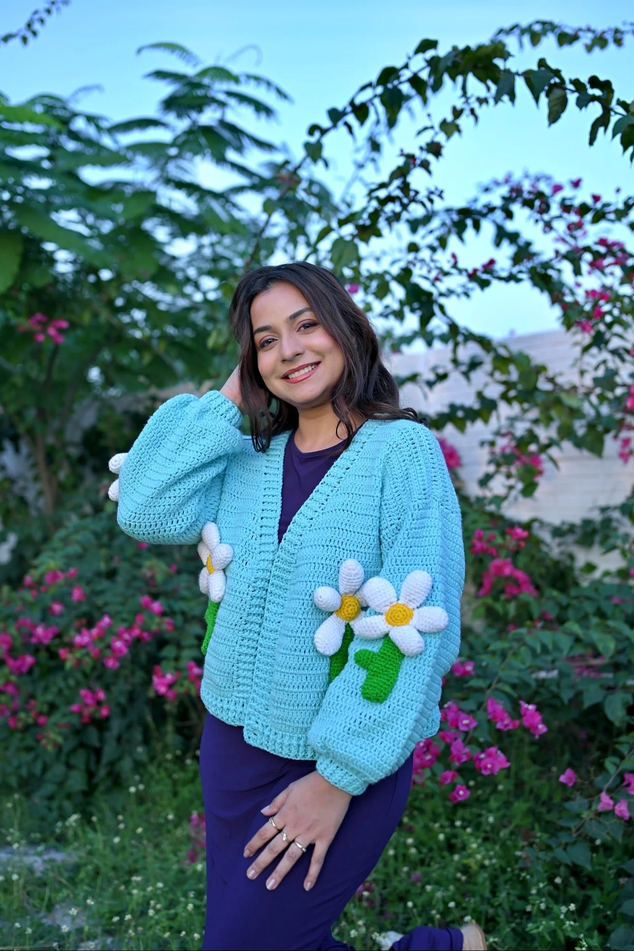 Big Daisy Flower Cardigan - Image 3