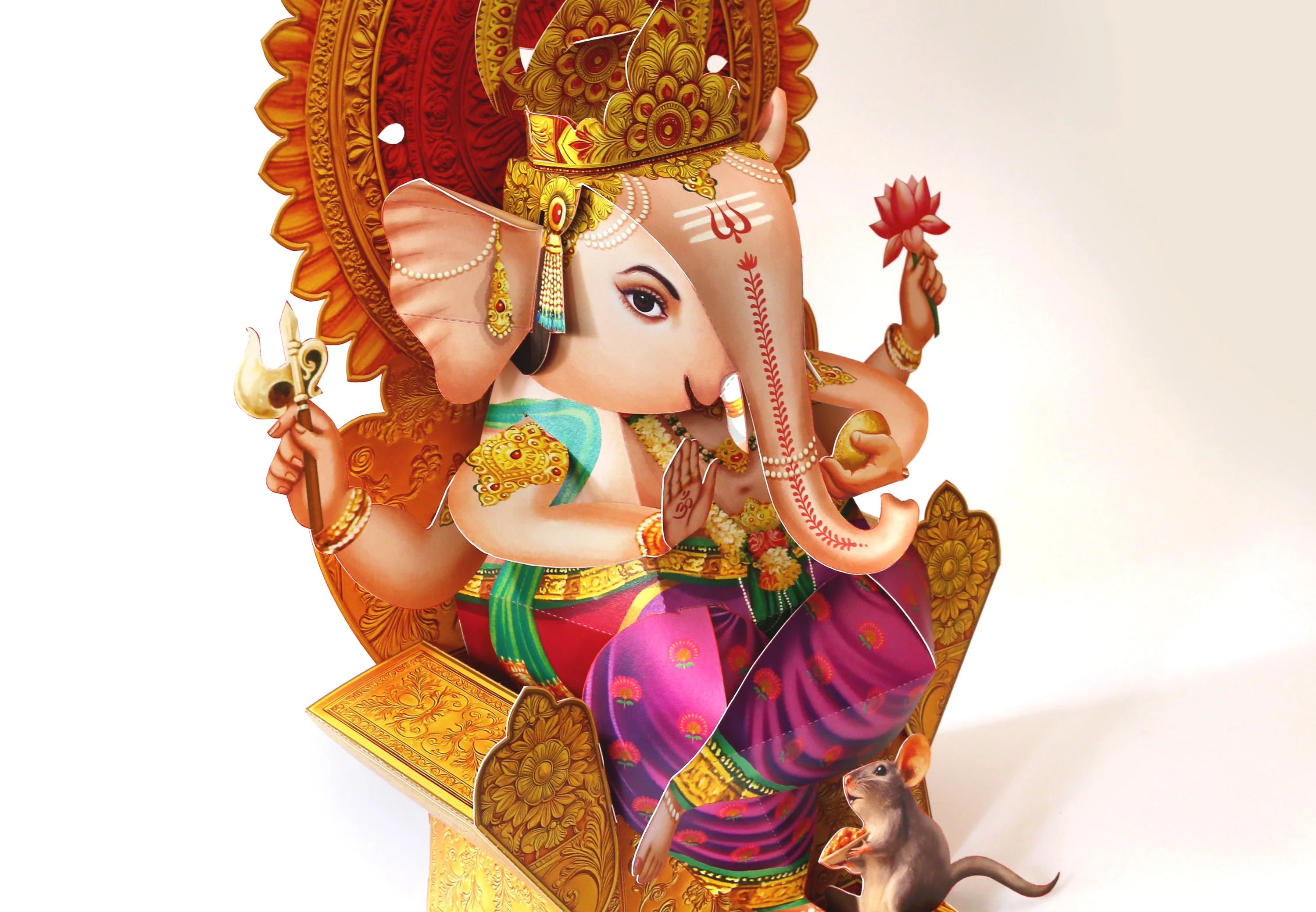 Big Ganesha Idol DIY Paper Craft Kit - Height 13 inches - Image 9