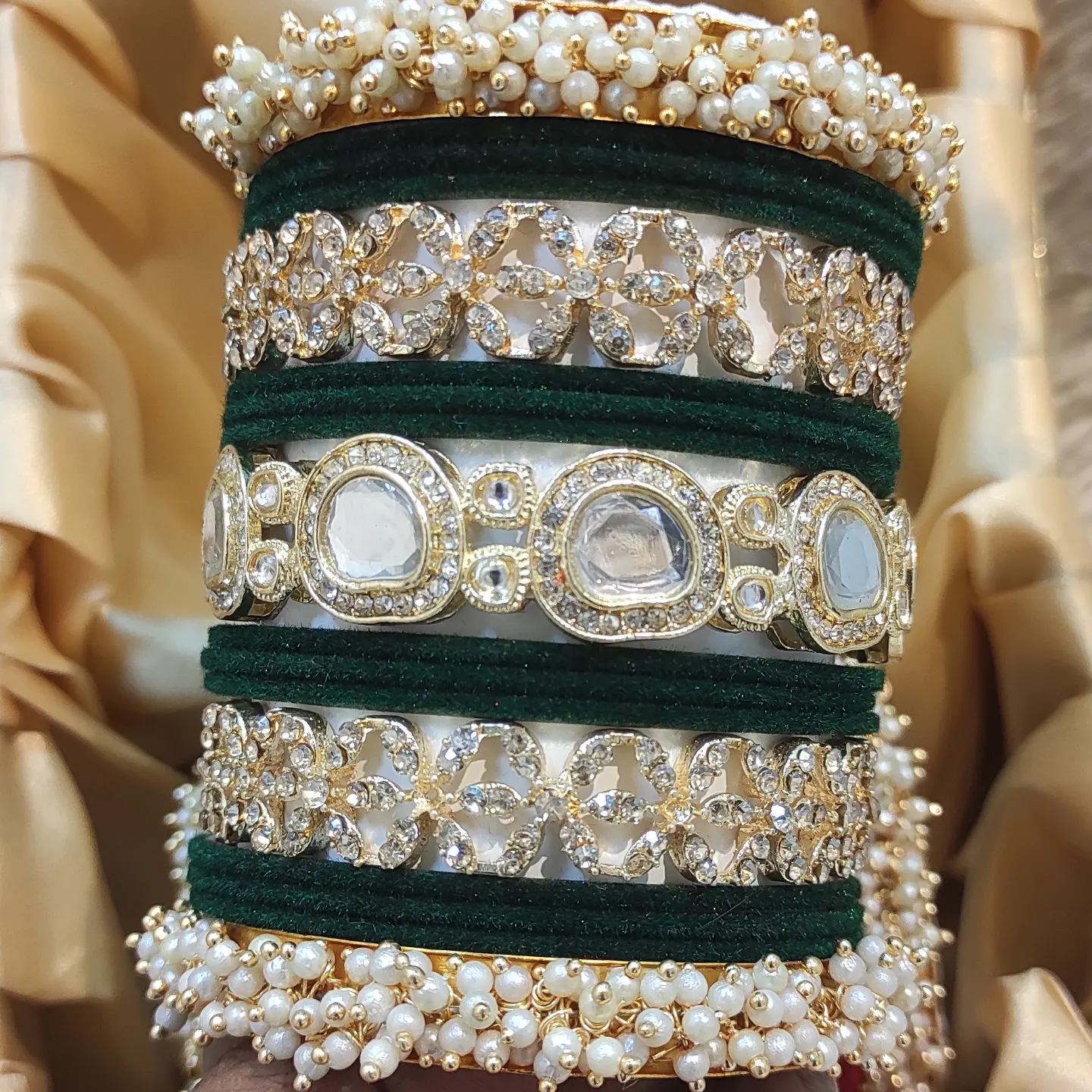 Big stones bridal bangles set - Image 6