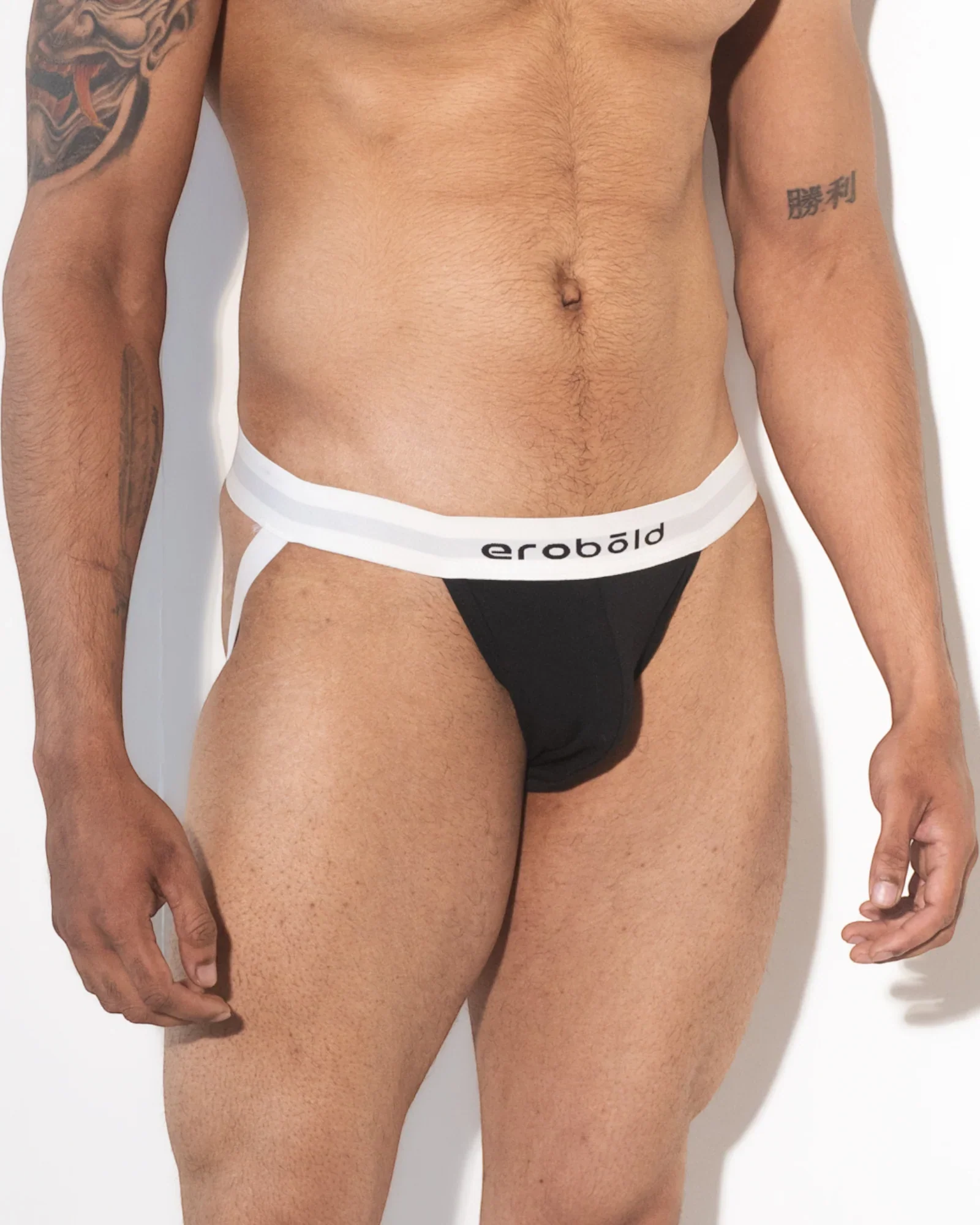 BigBoy Jockstrap / Dark Twin (Black with White Waistband) - Image 6