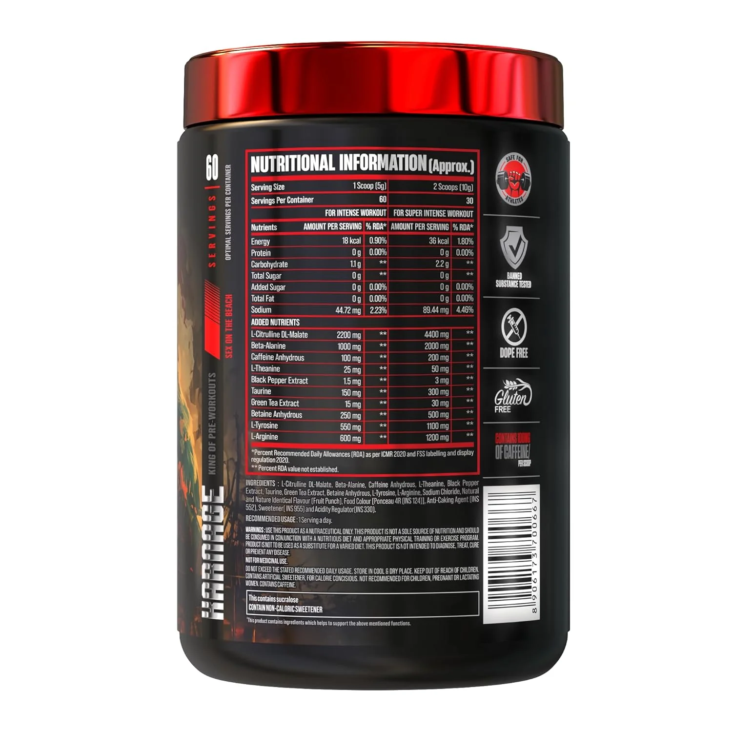 Bigmuscles Nutrition Karnage Pre workout [60 Servings, | Pre-workout Supplement Supports to Improve Focus, Strength, Energy and Pump, Banned Substance Tested, Dope Free, 300g - Image 5