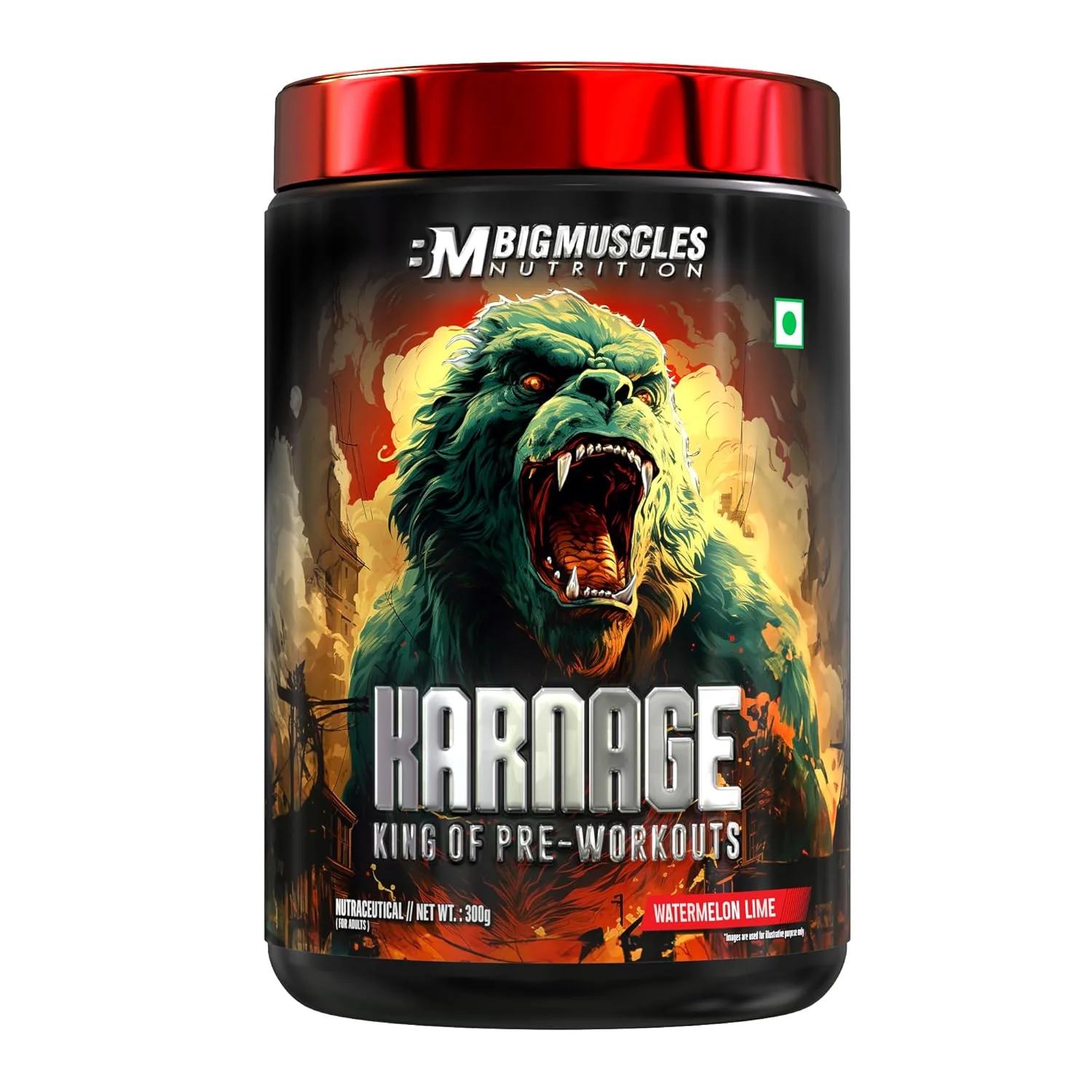 Bigmuscles Nutrition Karnage Pre workout [60 Servings, | Pre-workout Supplement Supports to Improve Focus, Strength, Energy and Pump, Banned Substance Tested, Dope Free, 300g - Image 8
