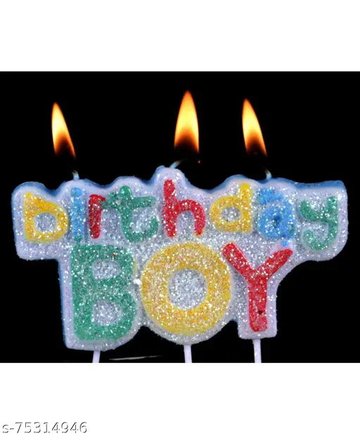 Birthday Boy Name Alphabates Shape Candle Set (Multicolor) (Pack of 1) - Image 3