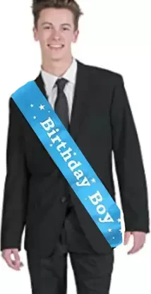 Birthday Boy Printed Sash (Blue) (Pack of 1) - Image 4