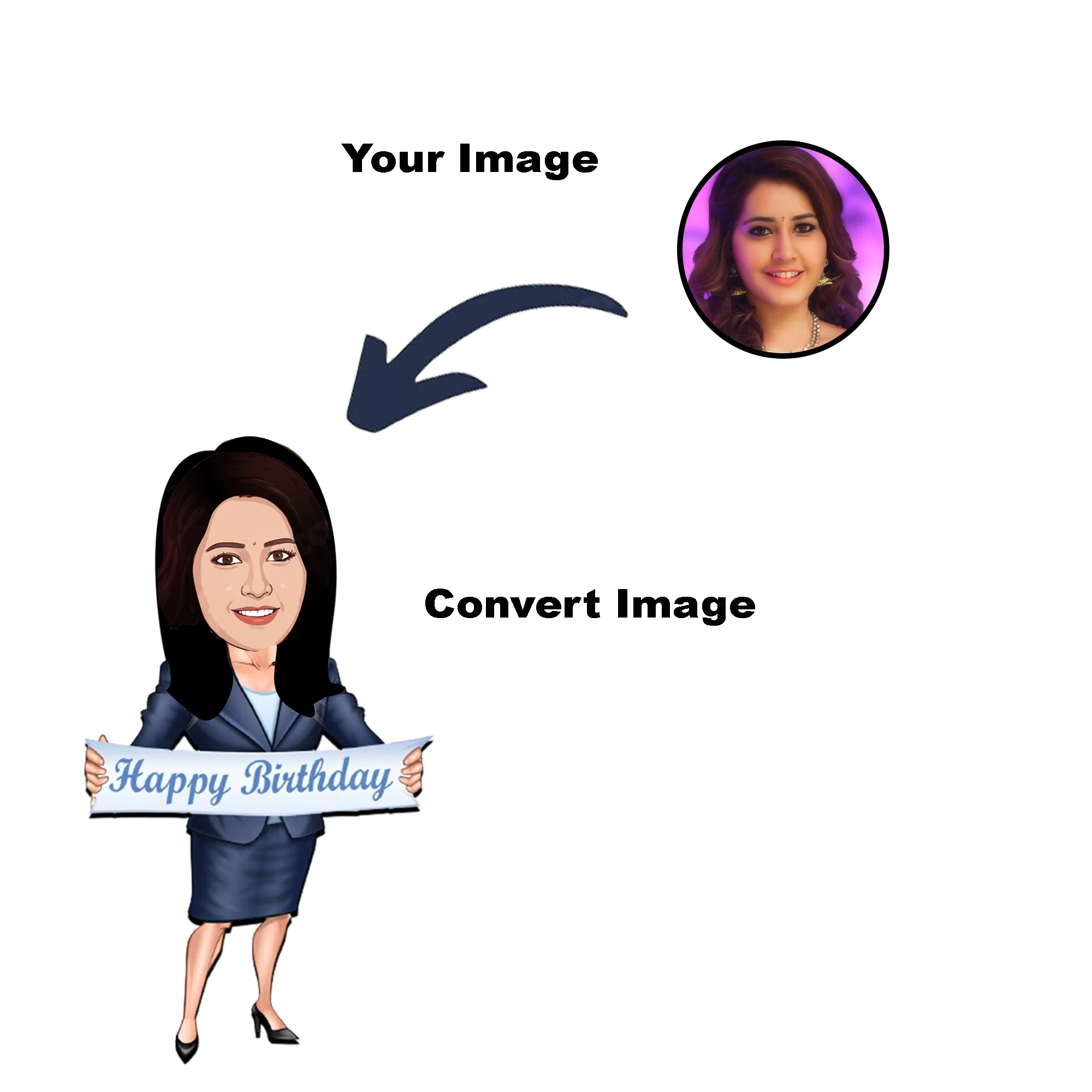 Birthday Caricature Photo Frame Unique Design Customized Gift - Image 6