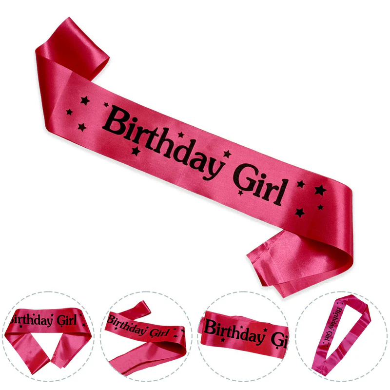 Birthday Girl Printed Word Sash (Pink) (Pack of 1) - Image 4