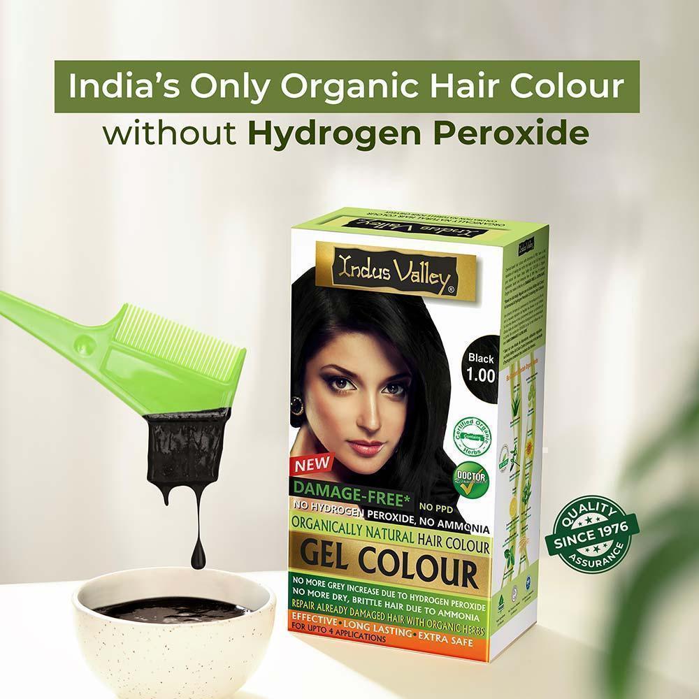 Black 1.00 Organic Hair Colour | Damage Free Gel Hair Color | Chemical Free, Long Lasting, Safe & Gentle - 200ml + 20g - Image 10