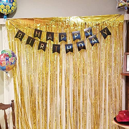 Black And Gold Happy Birthday Banner (3 Meters) - Image 6