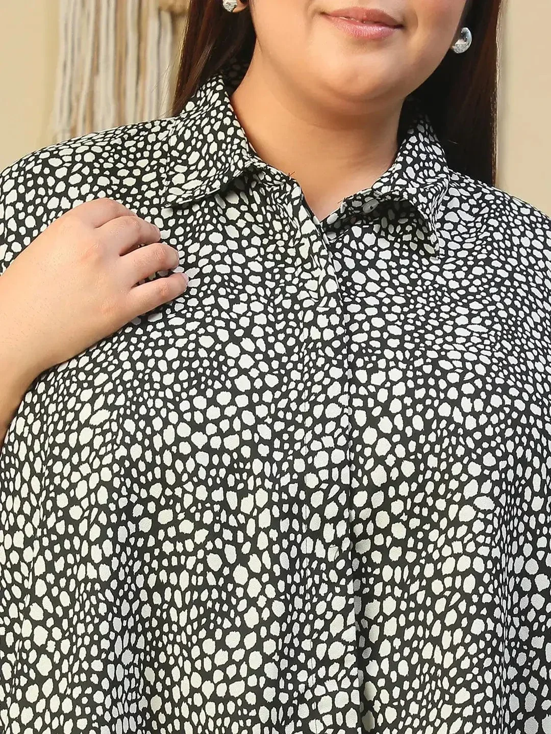 Black Animal Print Tunic & Trouser Plus Size Women Co-Ord Set - Image 6