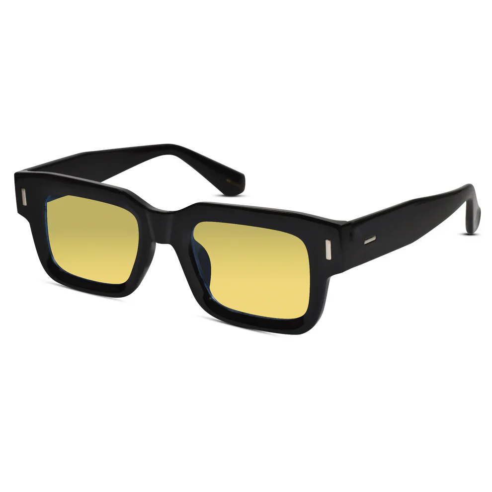 Black Blue Tint Bold Wayfarer Sunglasses - Image 5