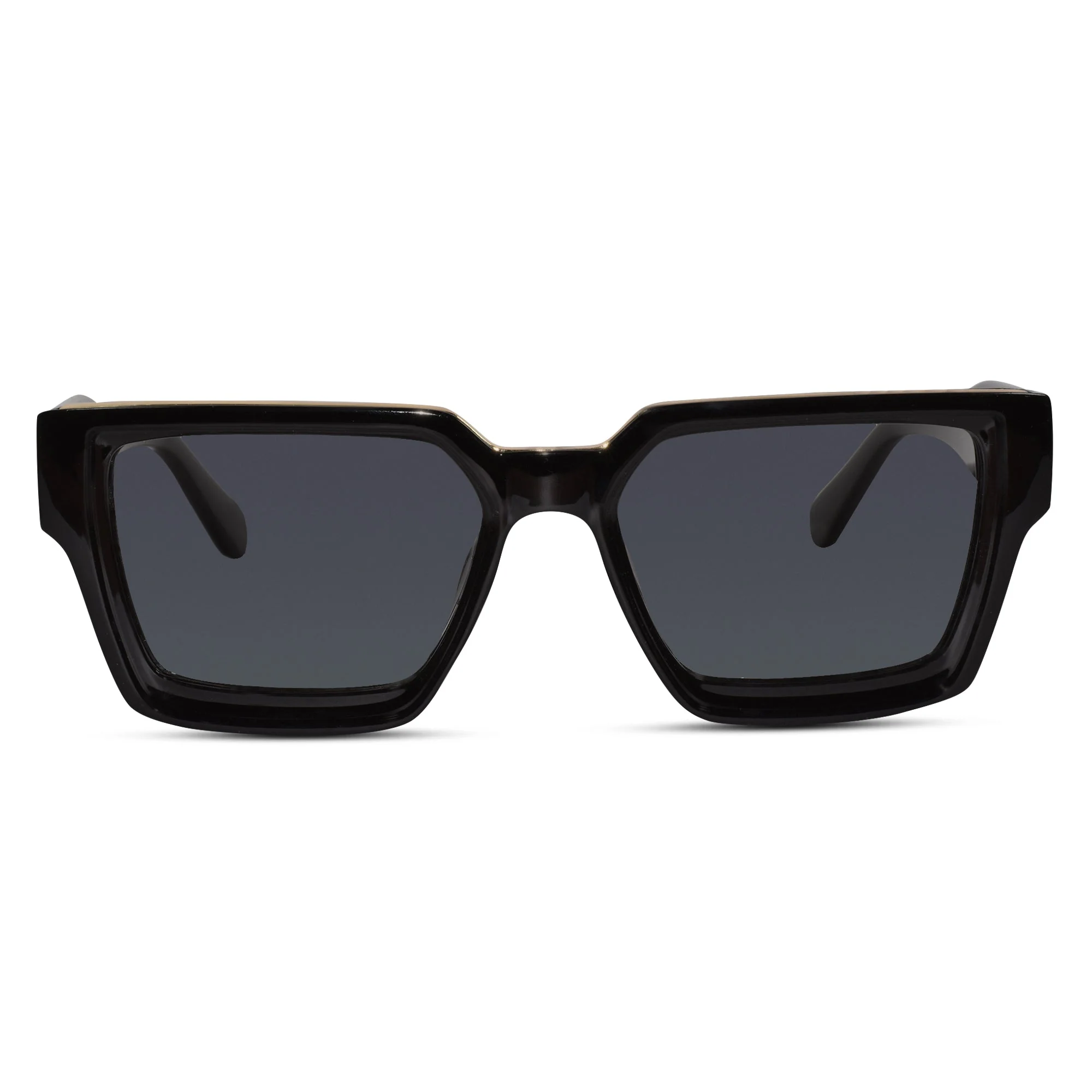 Black Bold Rectangular Sunglasses Men & Women - Image 2