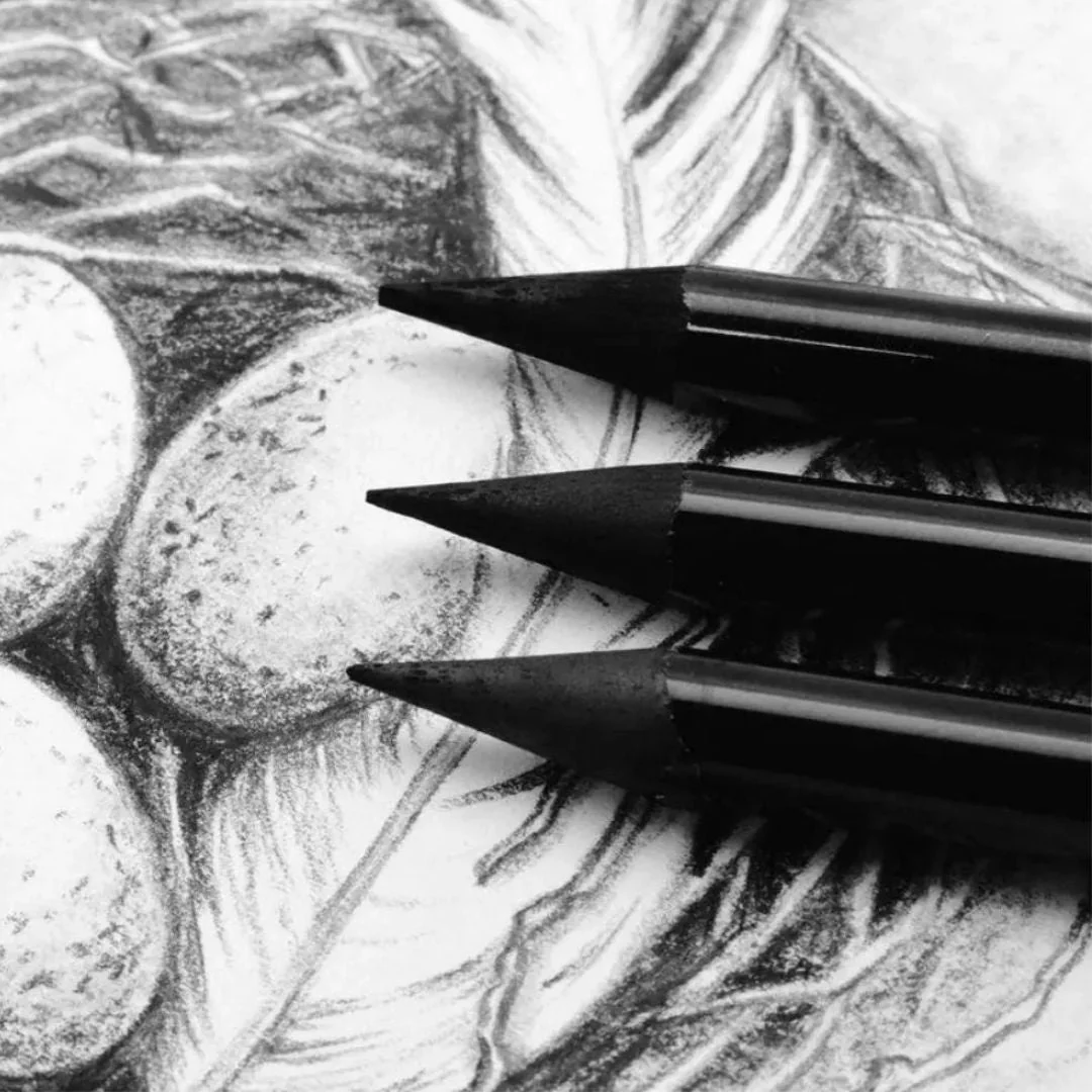 Black Charcoal Pencil Set: (3 Pieces) - Image 2