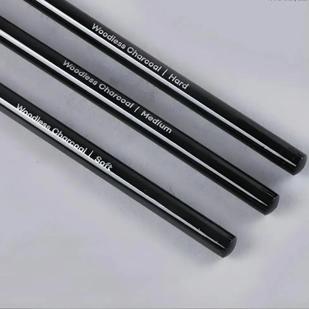 Black Charcoal Pencil Set: (3 Pieces) - Image 4