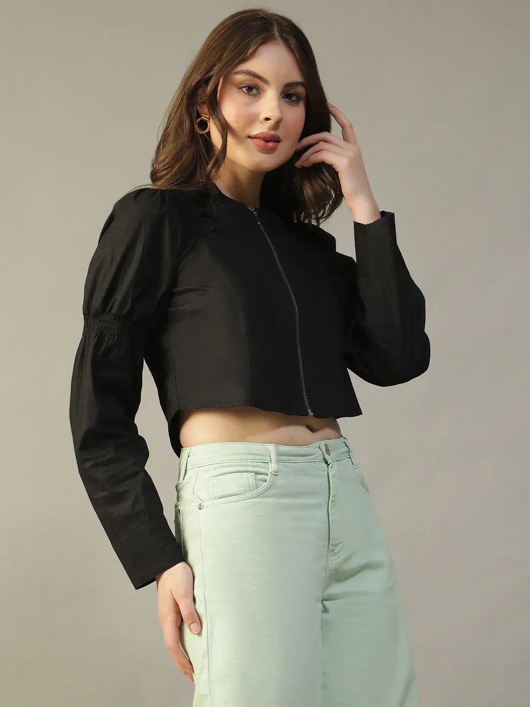 Black Cotton Women’s Crop Top - Image 4