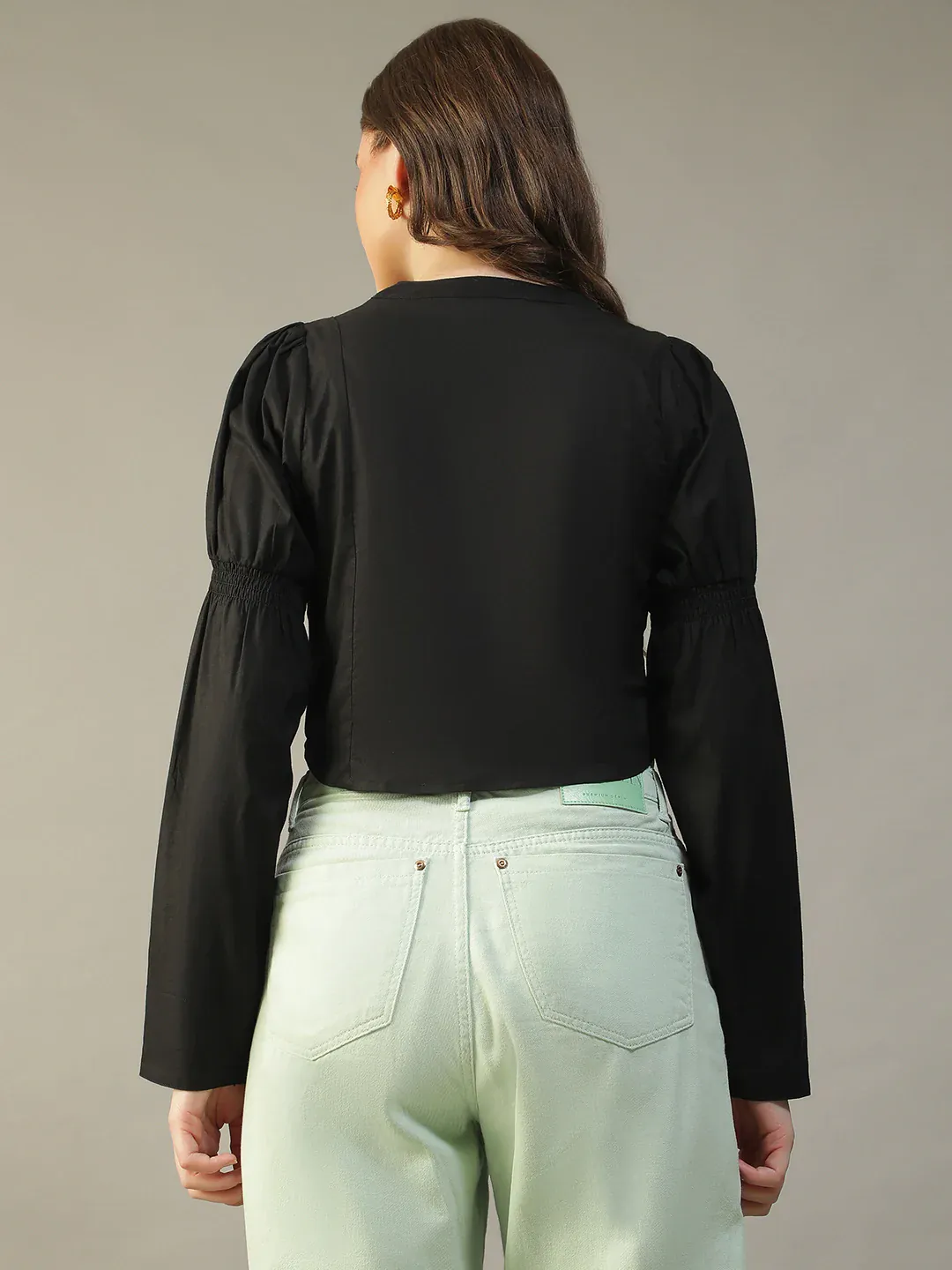 Black Cotton Women’s Crop Top - Image 5