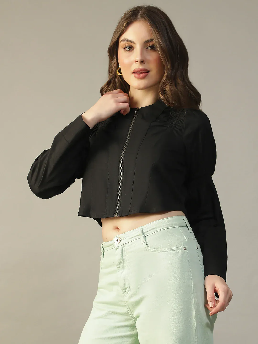 Black Cotton Women’s Crop Top - Image 8