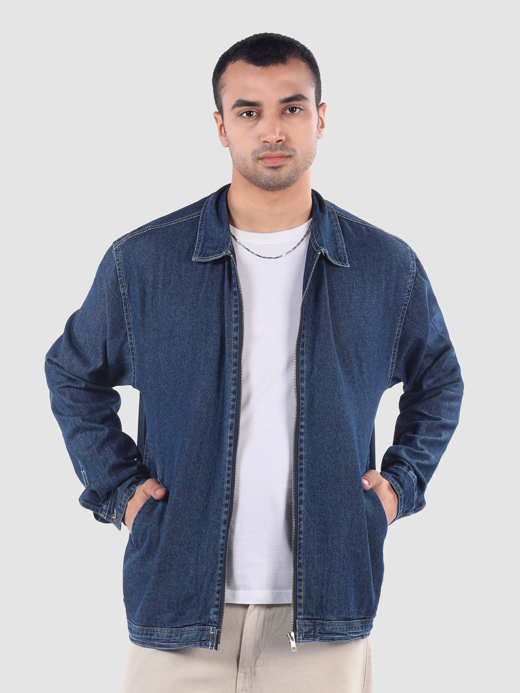 Black Denim Zipper Shacket - Image 9