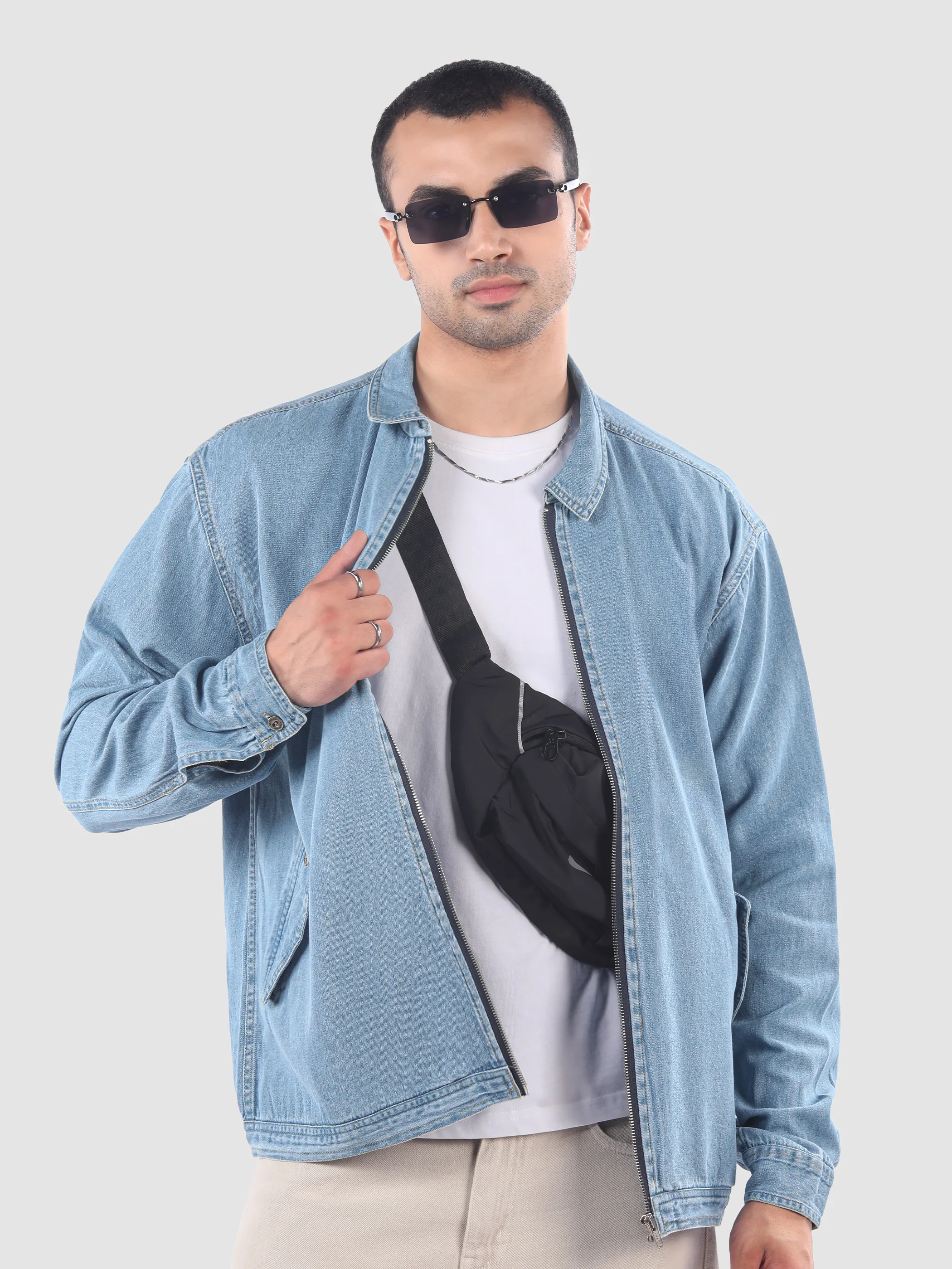 Black Denim Zipper Shacket - Image 8