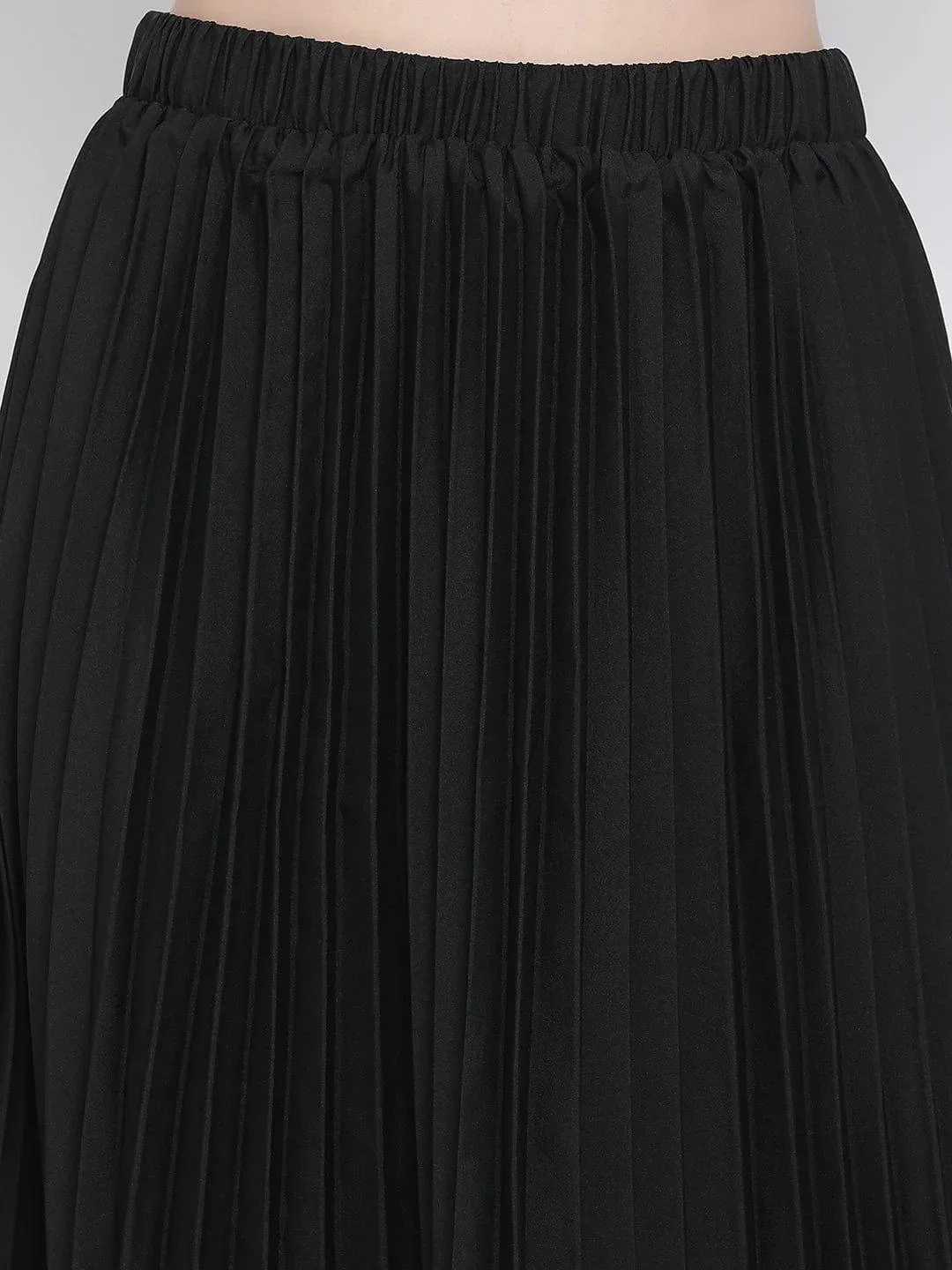 Black East Pleated Women Skirt For Elegant Evening Style - Image 7