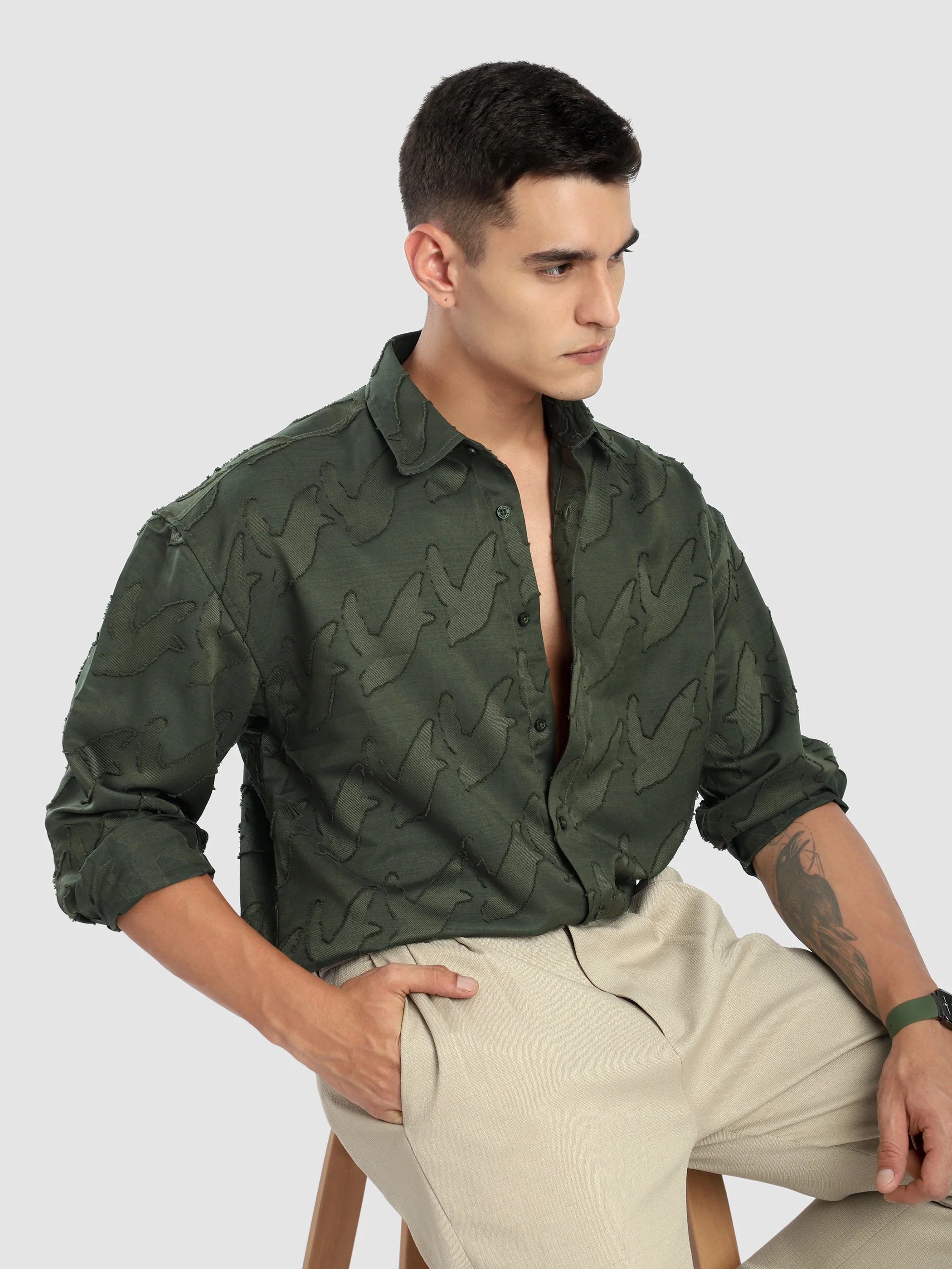 Black Fur Abstract Textured Shirt - Image 9