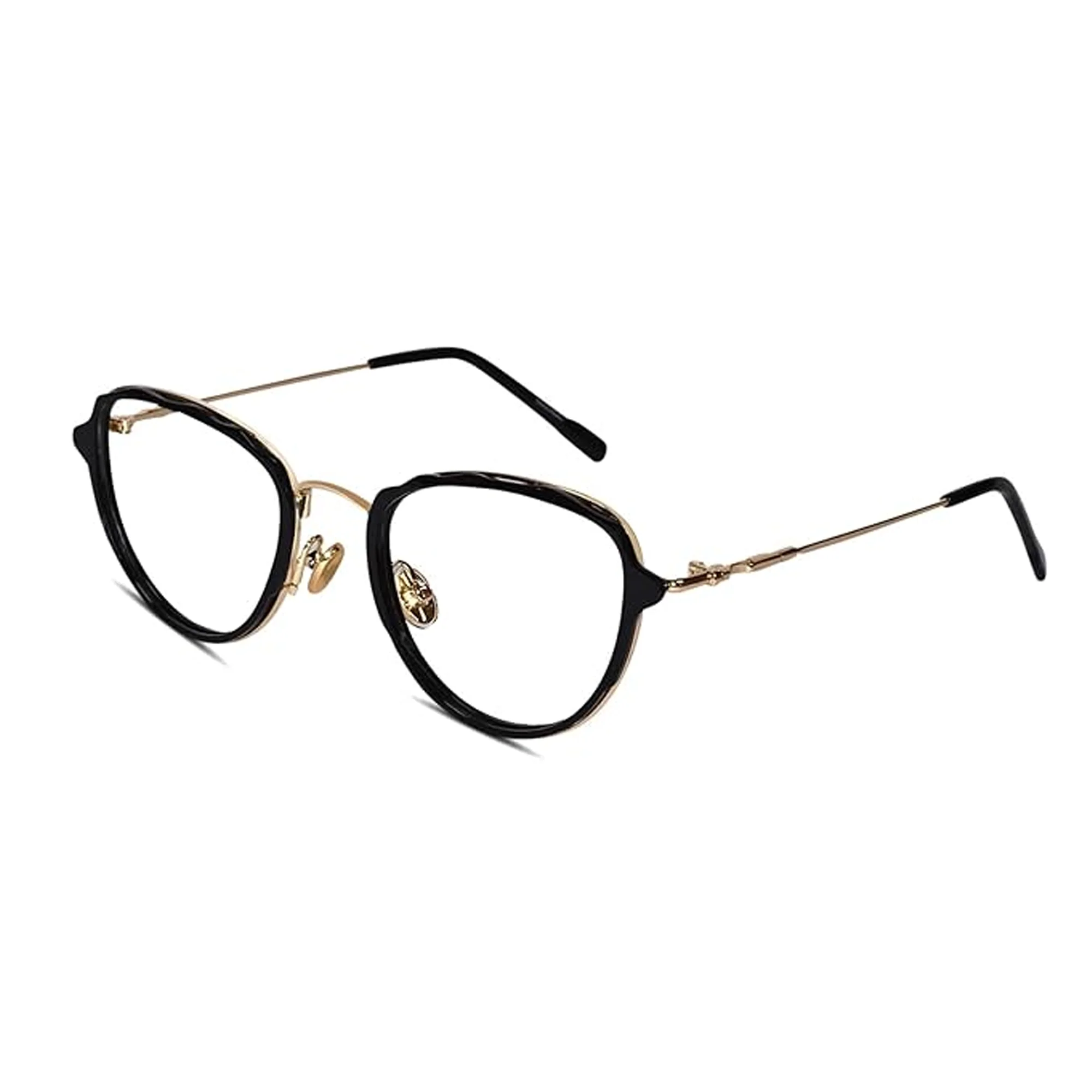 Black Gold Designer Cat eye Eyeglasses For Women
