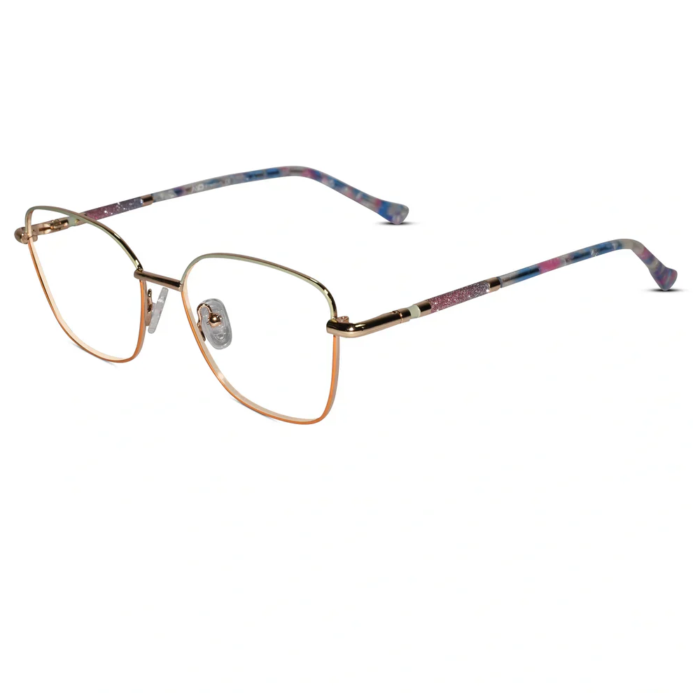 Black Gold Designer Rimless Cat eye Eyeglasses For Women - Image 6