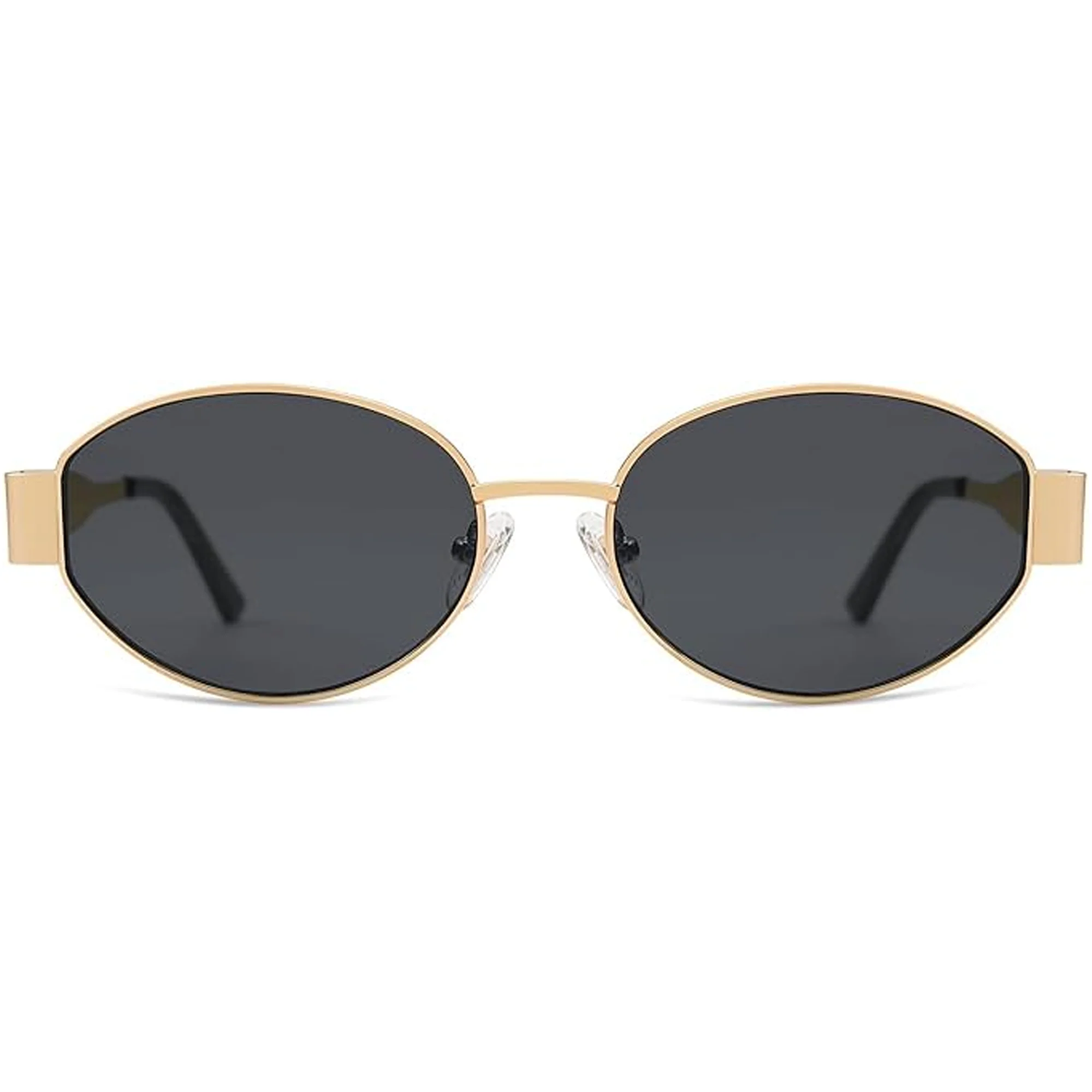 Black Gold Oval Sunglasses For Women & Men - Image 2