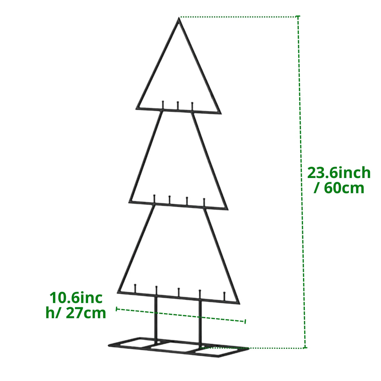 Black Metal Christmas Tree Organizer Stand – Multi-Tier Display (23.6 Inch) - Image 3