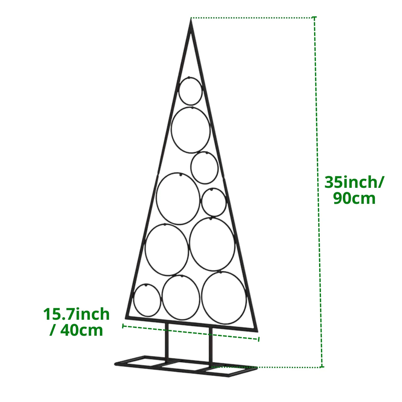 Black Metal Christmas Tree Trellis & Ornament Stand (35 Inch) - Image 3