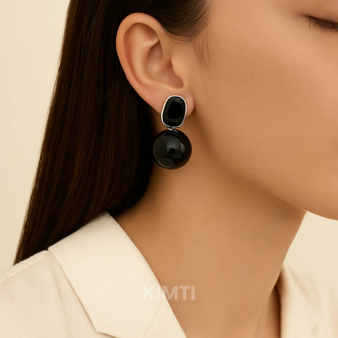 Black Moonlit Magic Drop Earring — Buy Any 5 for Rs. 599 - Image 2