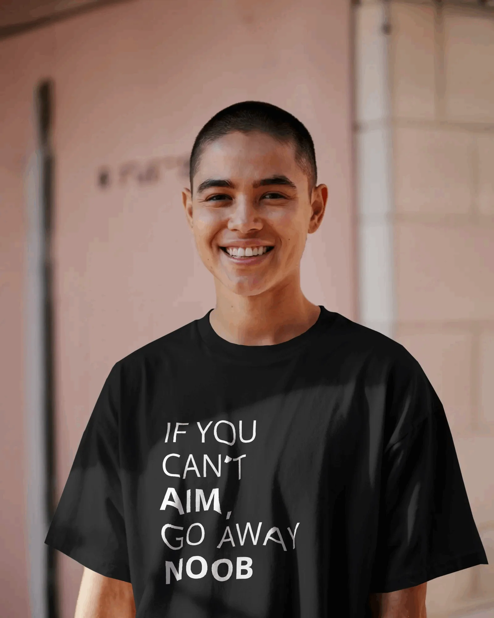 Black Noob Graphic printed Oversized Tshirt