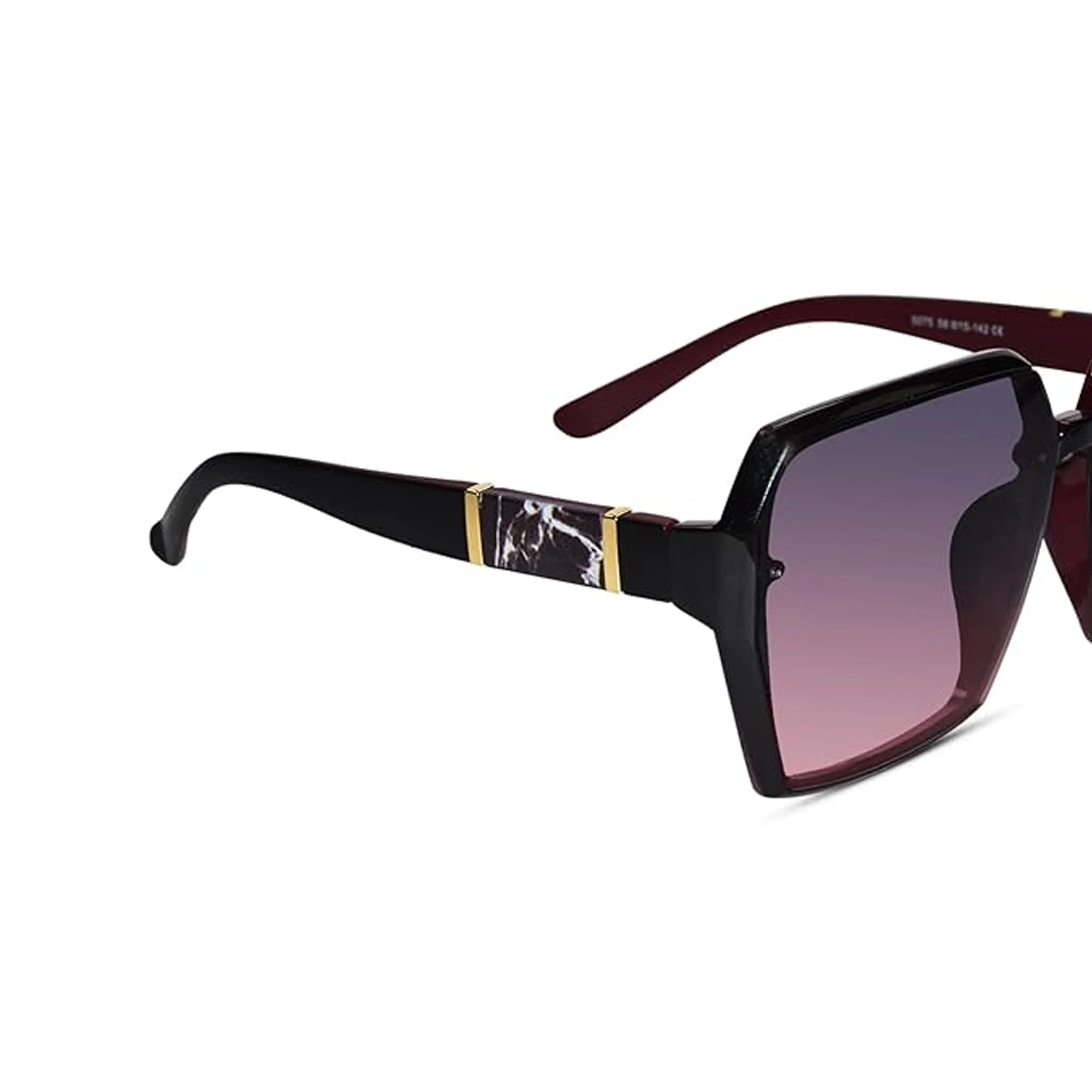 Black Oversized Square Sunglasses for Women - Image 3
