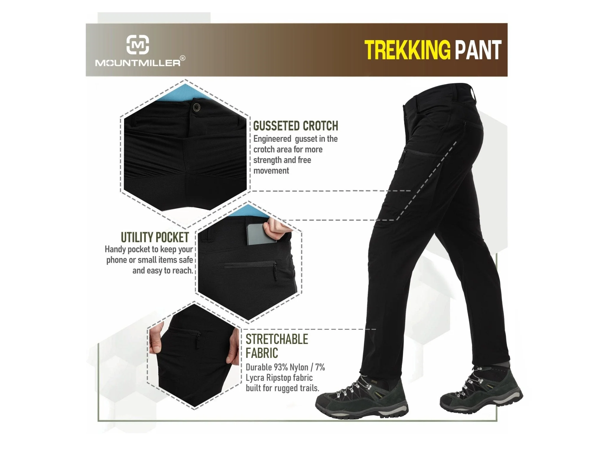 Black PathFinder Trekking Pant - Image 7