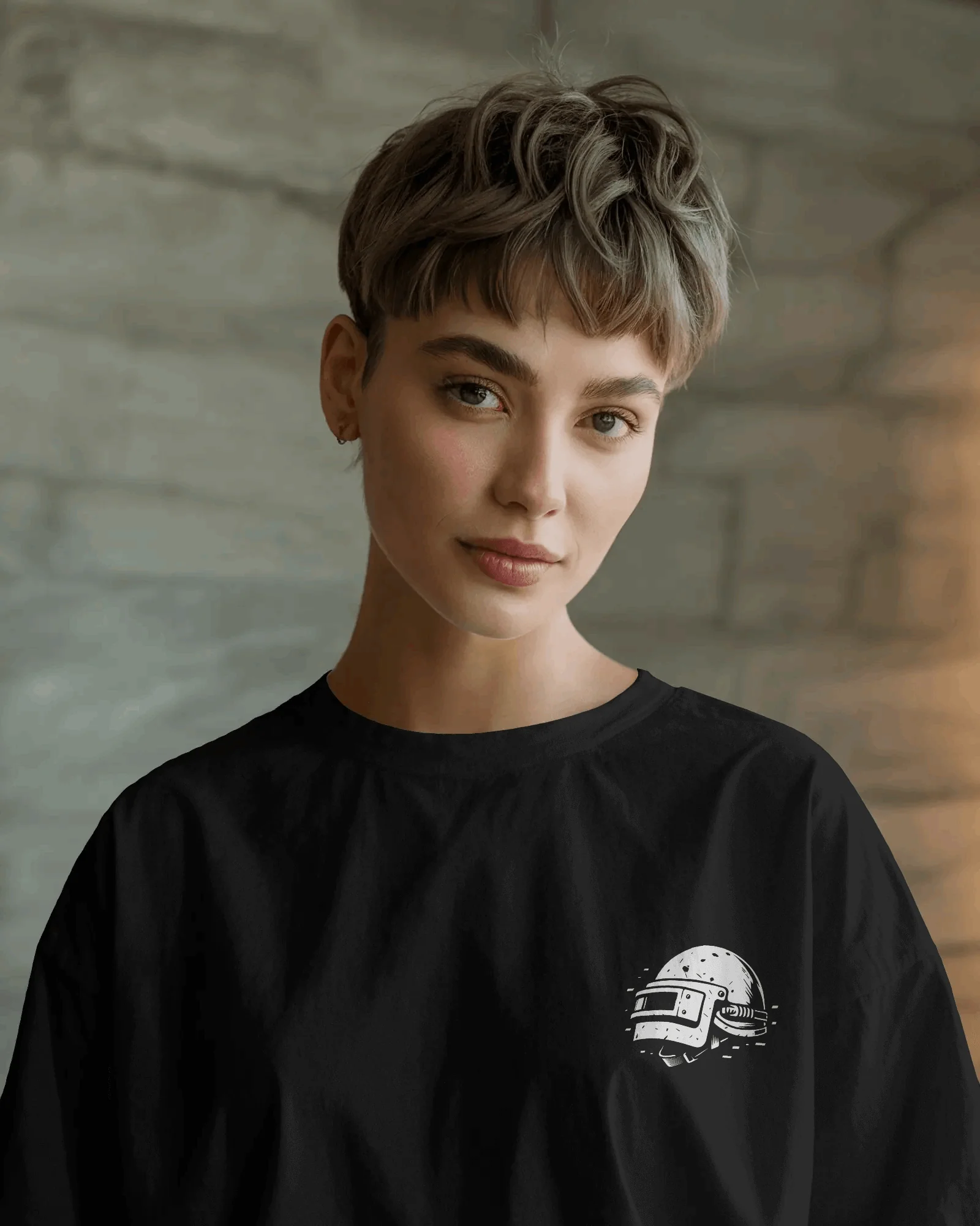 Black Patt Se Headshot Printed Oversized T-shirt - Image 3