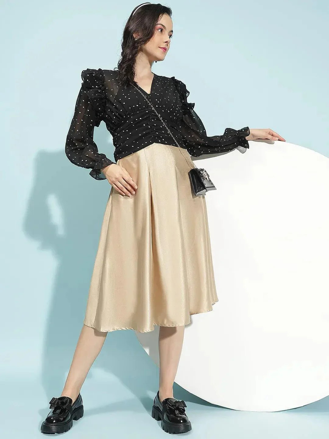 Black & purple Luxe Women Skirt & Top set - Image 2