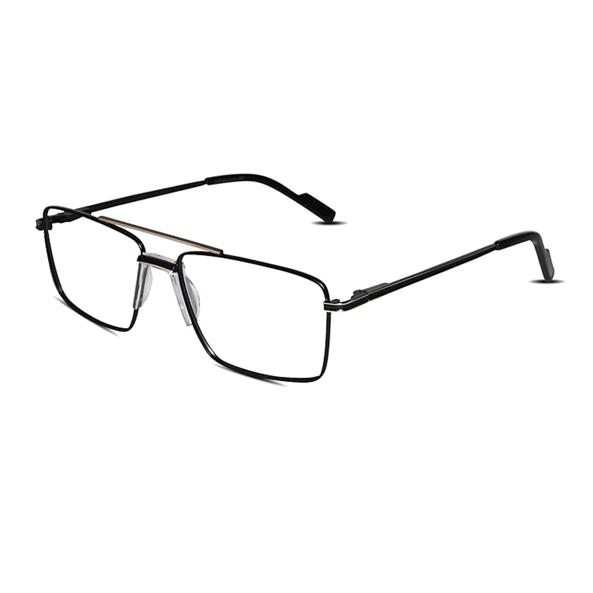 Black Rectangular Antiglare Computer Glasses For Men