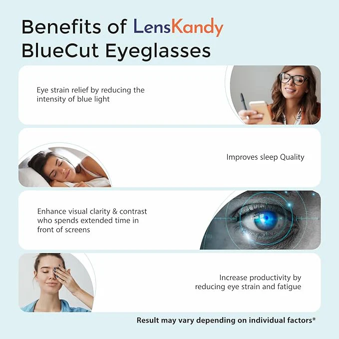 Black Rectangular Eyeglasses & Computer Glasses For Men & Women - Image 4