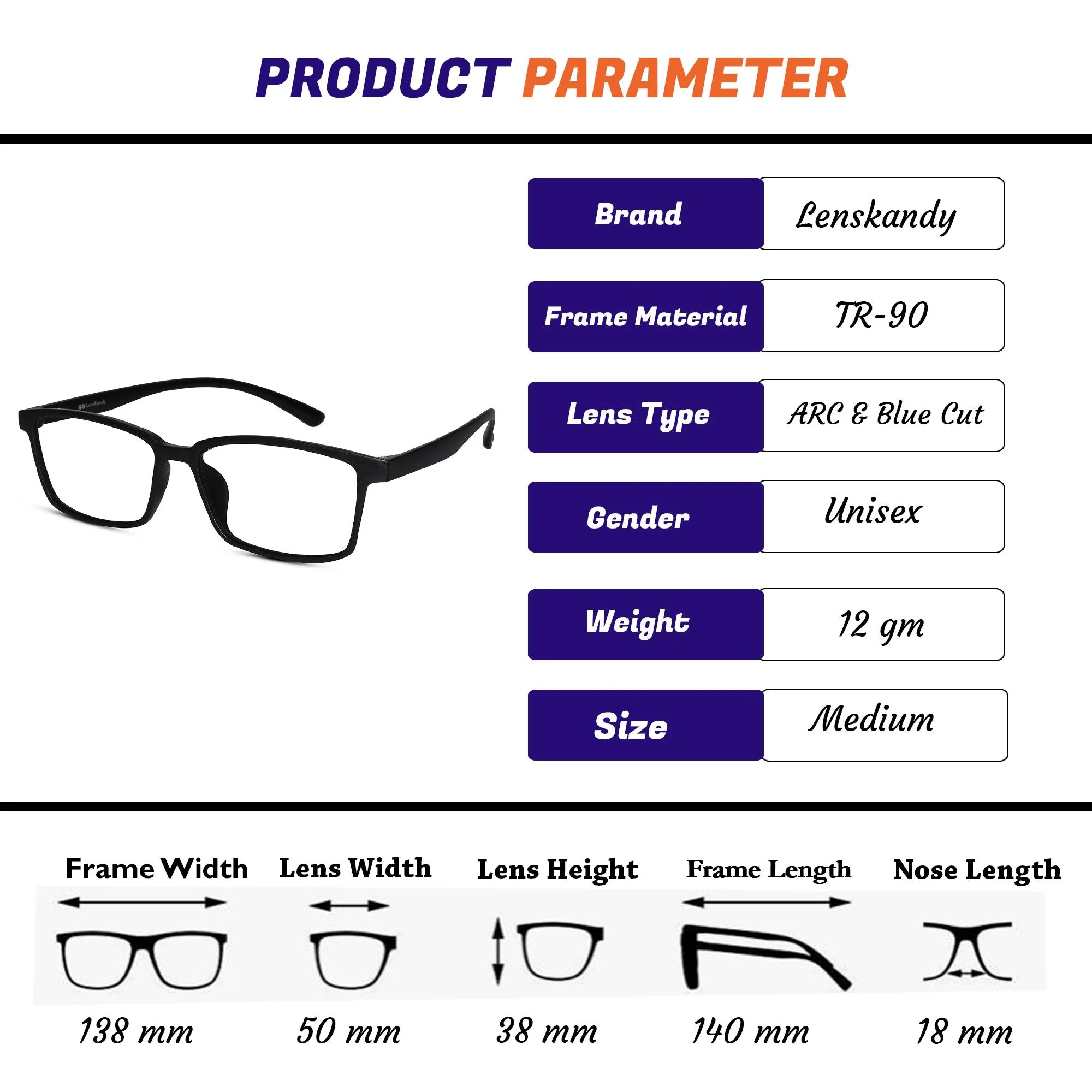 Black Rectangular Reading Glasses For Men & Women - Image 2