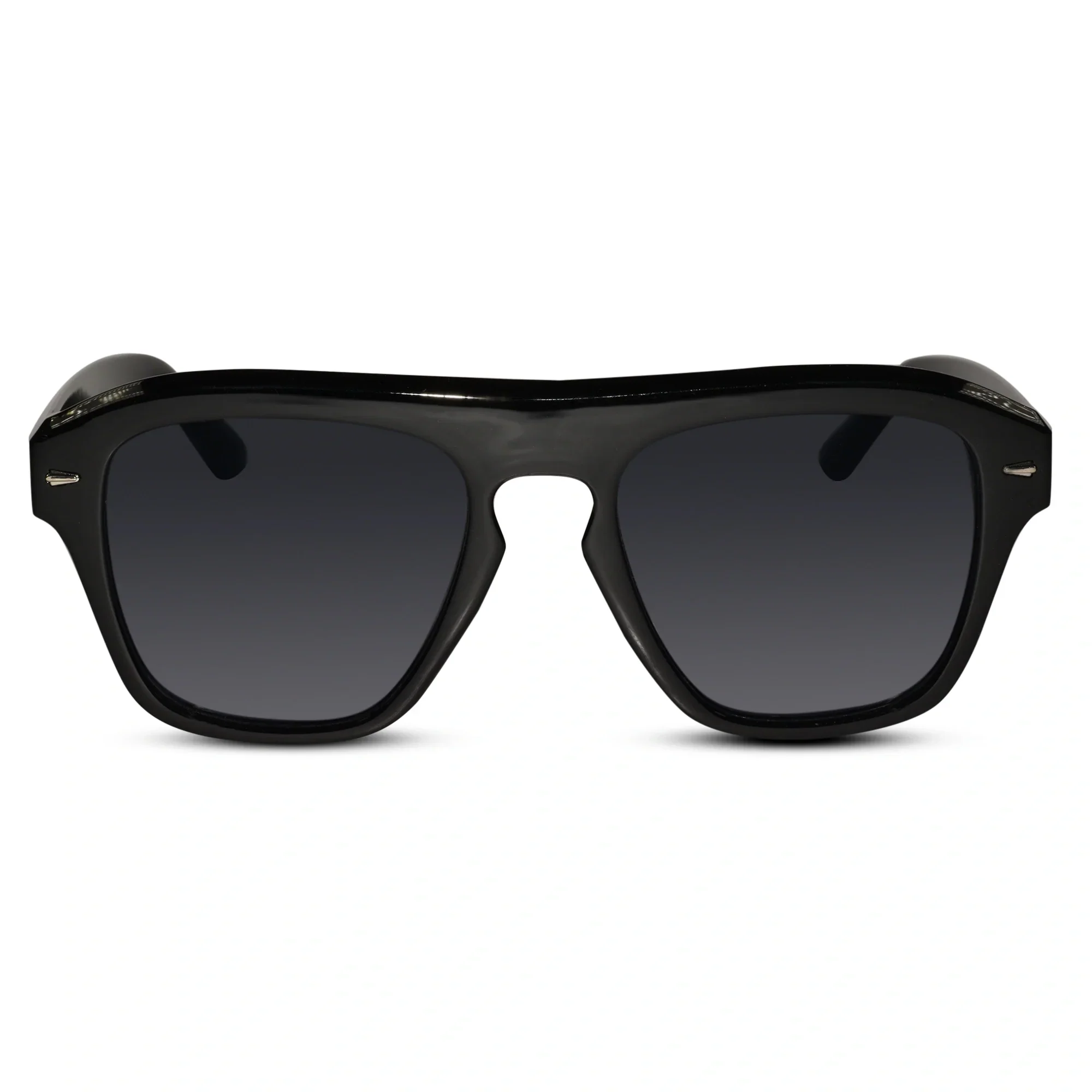 Black Rectangular Sunglasses For Men & Women - Image 2