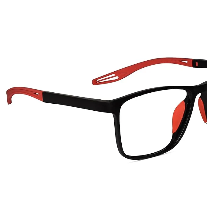 Black-Red Rectangle Reading Glasses For Men & Women - Image 2
